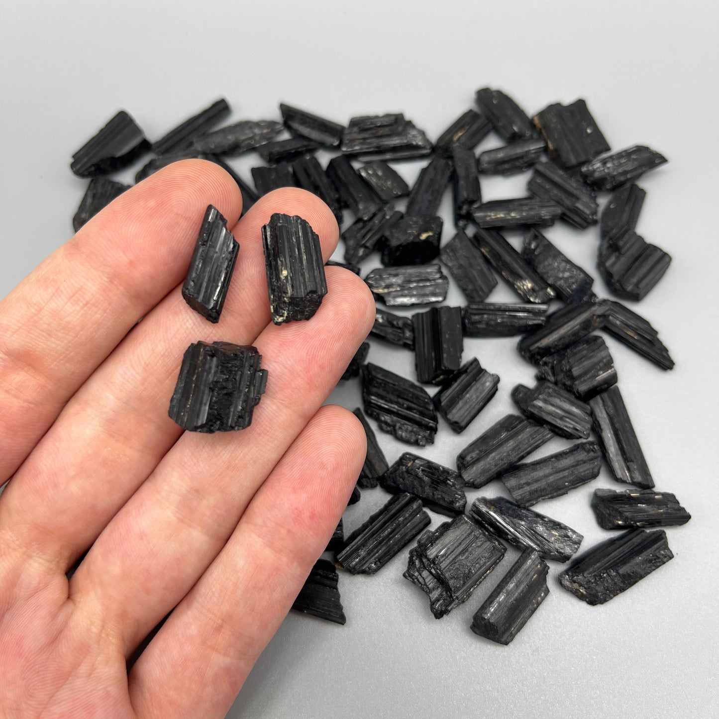 Raw Black Tourmaline: 0-1oz Sizes (Chips - 1.5") - You Pick Size - Grade A Natural Black Tourmaline, Small Black Tourmaline