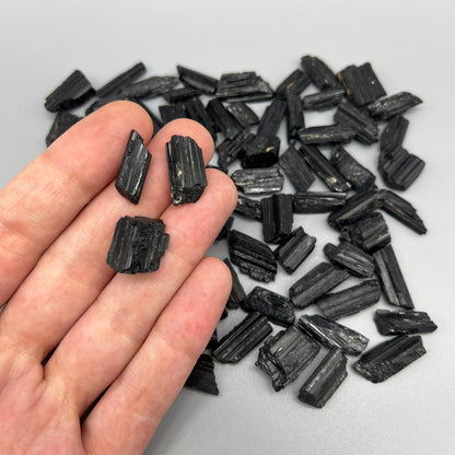 Raw Black Tourmaline: 0-1oz Sizes (Chips - 1.5") - You Pick Size - Grade A Natural Black Tourmaline, Small Black Tourmaline