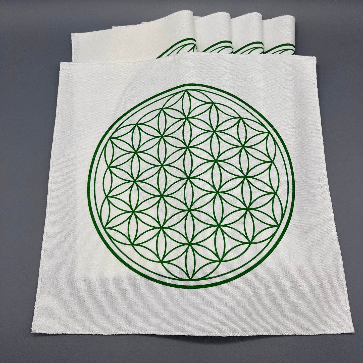 12 Inch Flower of Life Crystal Grid Cloth with Other Cloths Beneath