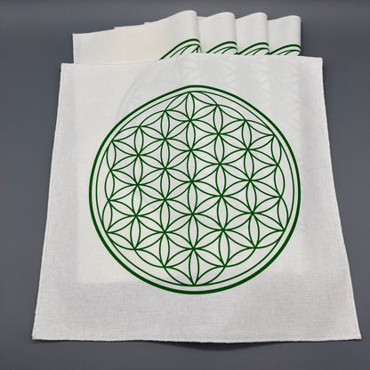 12 Inch Flower of Life Crystal Grid Cloth with Other Cloths Beneath