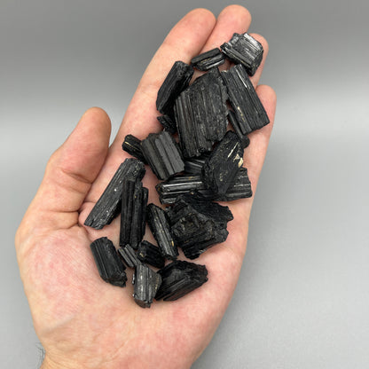 Raw Black Tourmaline: 0-1oz Sizes (Chips - 1.5") - You Pick Size - Grade A Natural Black Tourmaline, Small Black Tourmaline