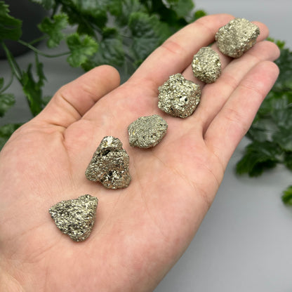 SET OF (6) Pyrite Nuggets - Natural Pieces | 0.5-1 Inch Clusters, 0.75 Inch Average Size | Raw Crystal Grid Stones