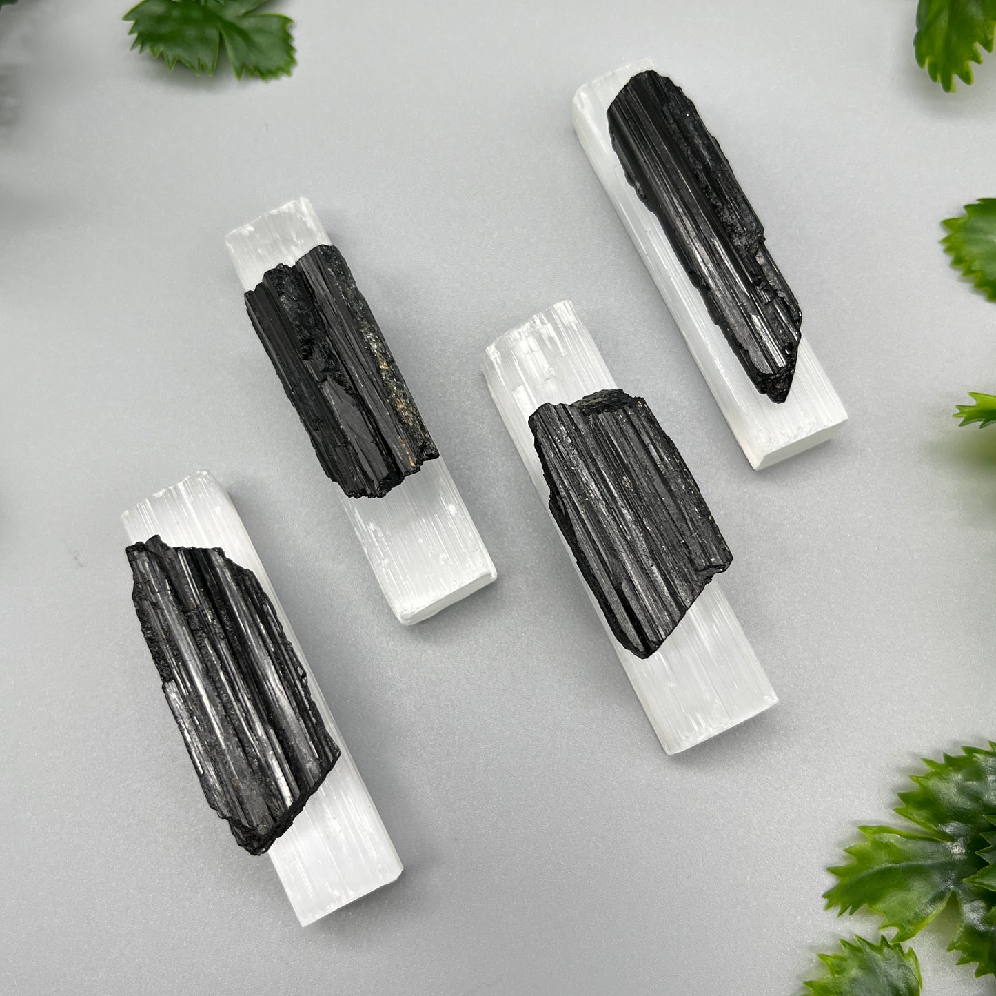 Crystal Protection Kit - (1) Piece of Black Tourmaline & (1) Raw Selenite Stick