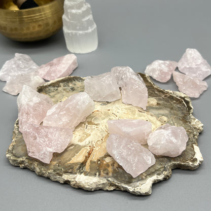 SET OF (3) 1-1.5" Raw Rose Quartz Crystals