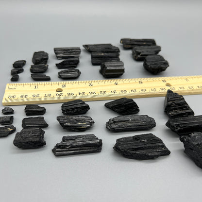 Raw Black Tourmaline: 0-1oz Sizes (Chips - 1.5") - You Pick Size - Grade A Natural Black Tourmaline, Small Black Tourmaline