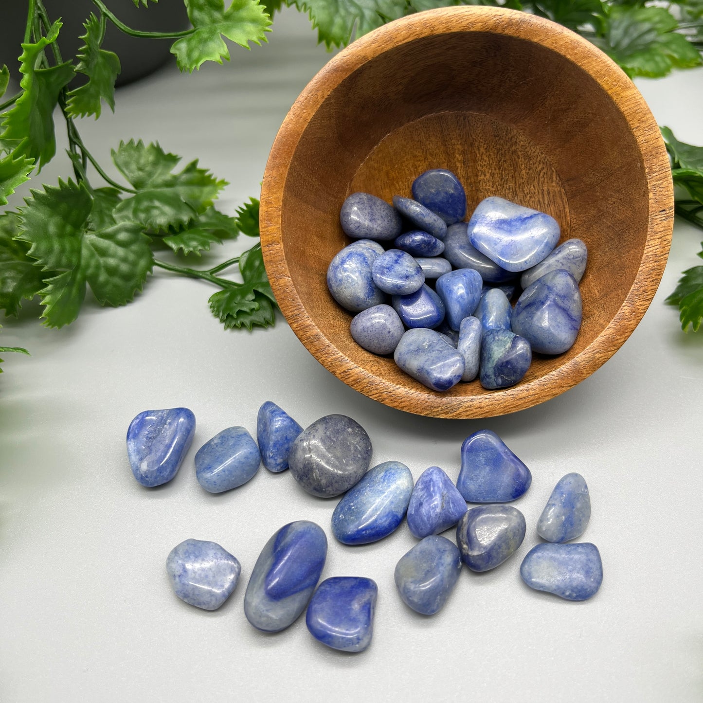 SET OF 6 OR 12 Blue Quartz Tumbled Stones