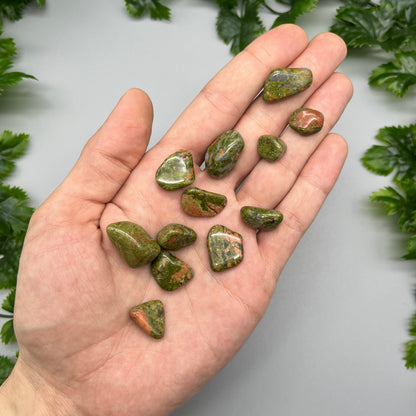 SET OF 6 OR 12 Unakite Tumbled Stones