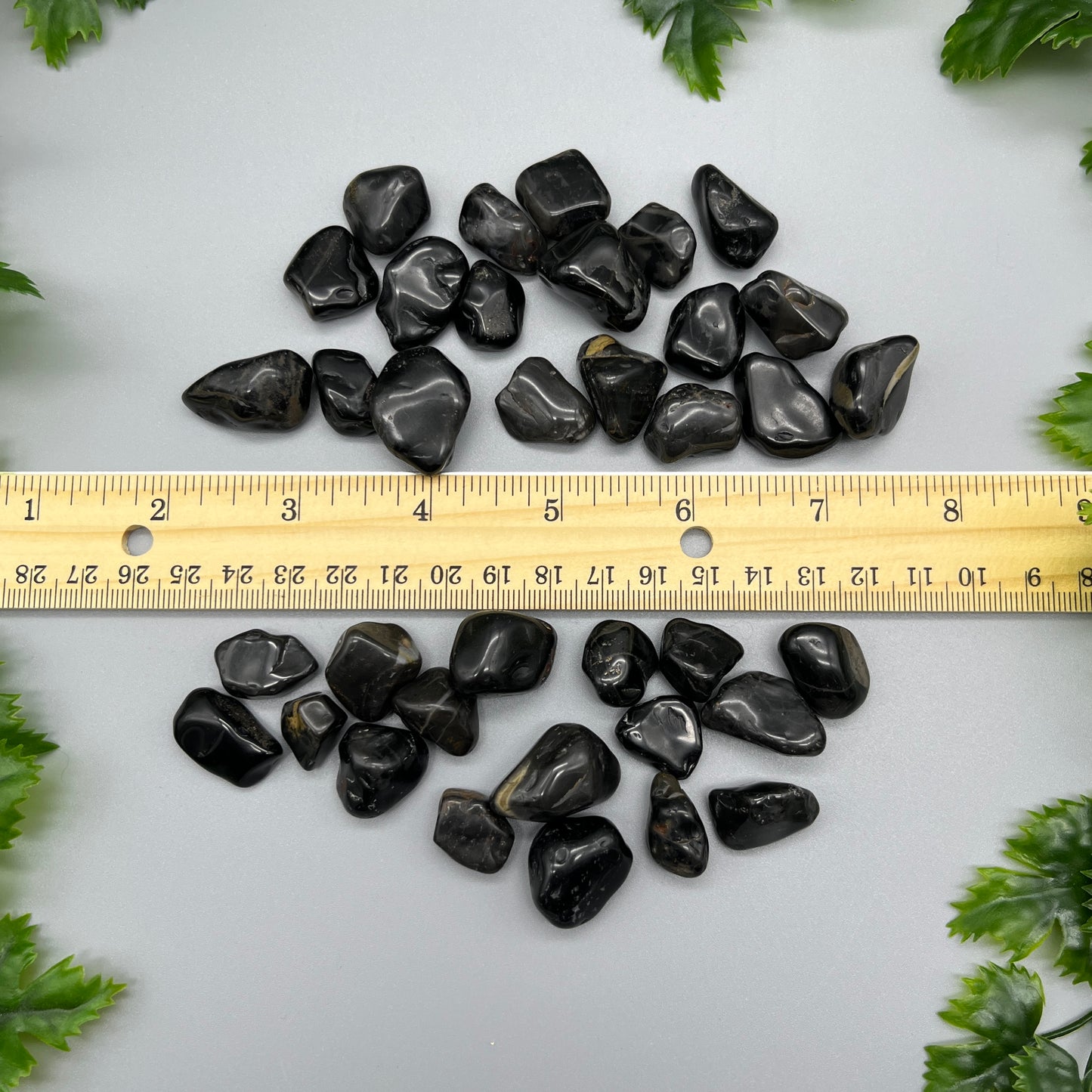 SET OF 6 OR 12 Black Onyx Tumbled Stones