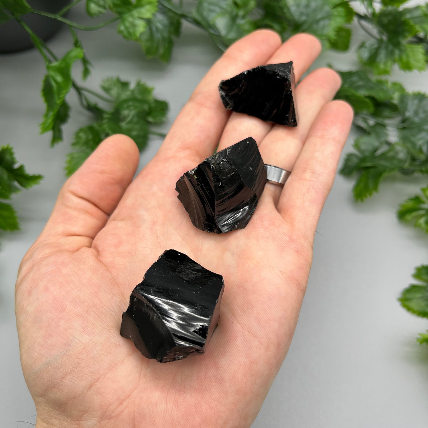 SET OF (3) 1-1.5" Raw Obsidian Crystals