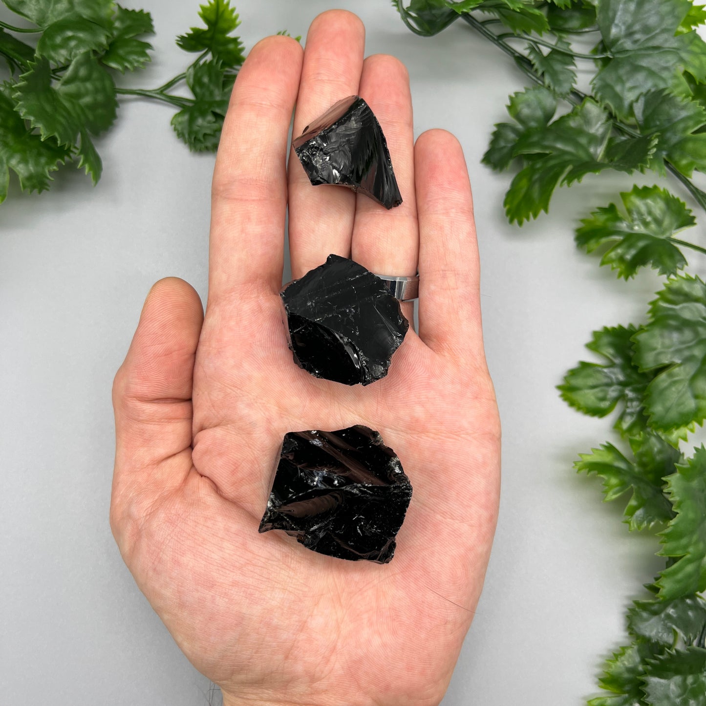 SET OF (3) 1-1.5" Raw Obsidian Crystals