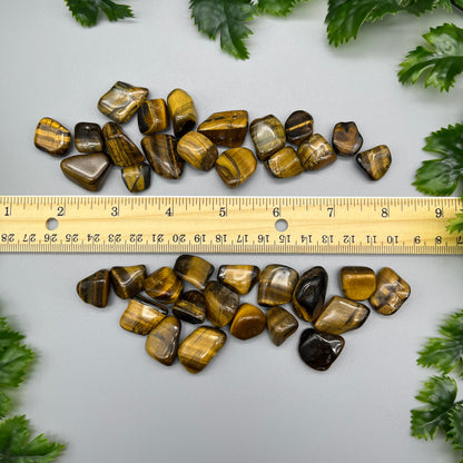 SET OF 6 OR 12 Tiger’s Eye Tumbled Stones