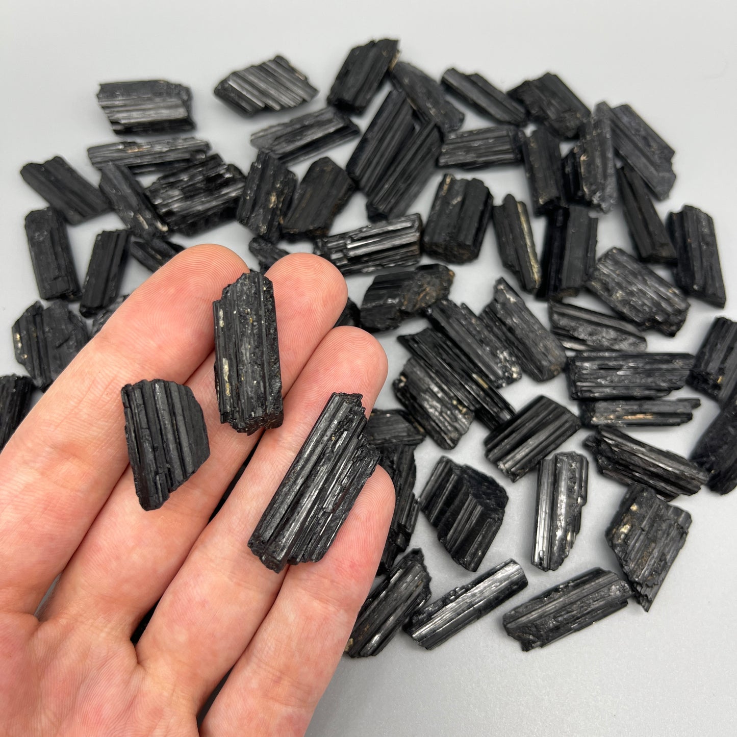 Raw Black Tourmaline: 0-1oz Sizes (Chips - 1.5") - You Pick Size - Grade A Natural Black Tourmaline, Small Black Tourmaline