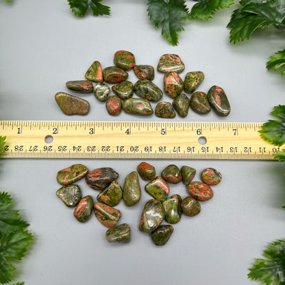 SET OF 6 OR 12 Unakite Tumbled Stones