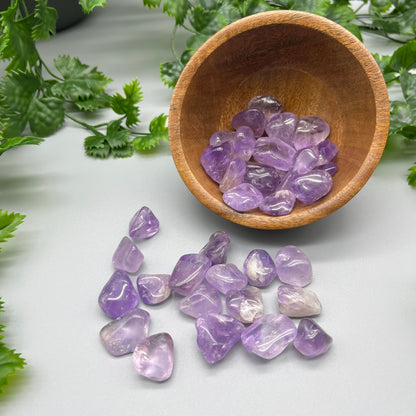 SET OF 6 OR 12 Amethyst Tumbled Stones