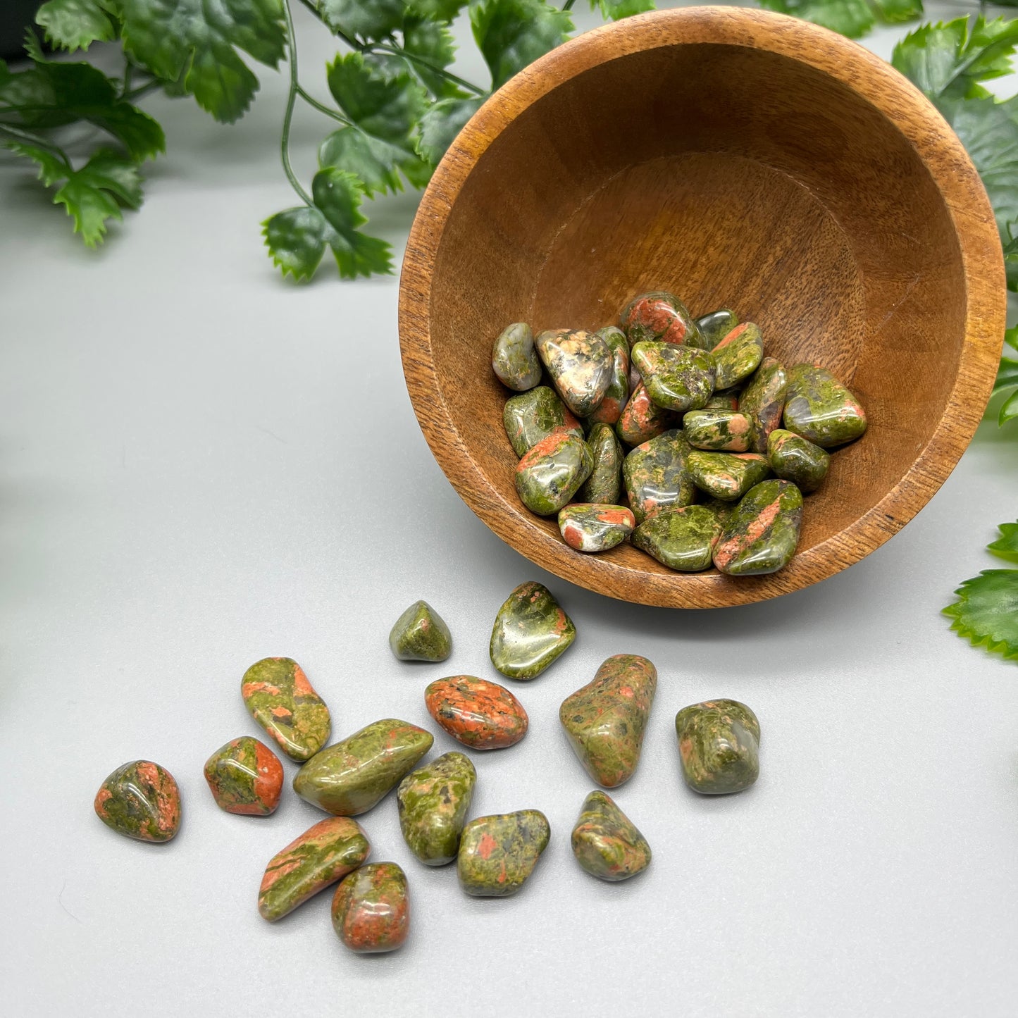 SET OF 6 OR 12 Unakite Tumbled Stones