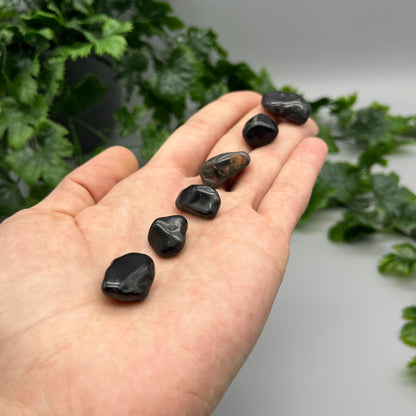 SET OF 6 OR 12 Black Onyx Tumbled Stones