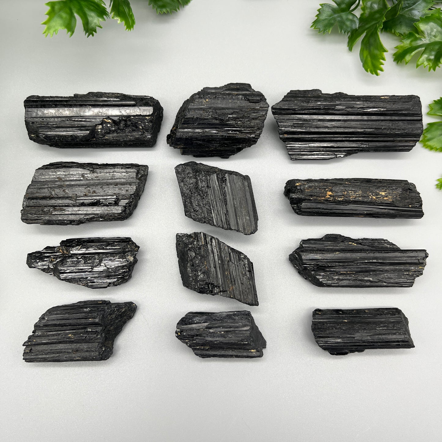 Raw Black Tourmaline: Large 1-8oz Black Tourmaline Chunks, High Grade Shiny Black Tourmaline Logs, Tourmaline Crystal Cluster Stone