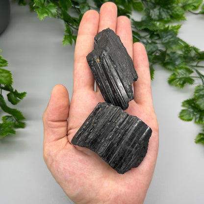 Raw Black Tourmaline: Large 1-8oz Black Tourmaline Chunks, High Grade Shiny Black Tourmaline Logs, Tourmaline Crystal Cluster Stone