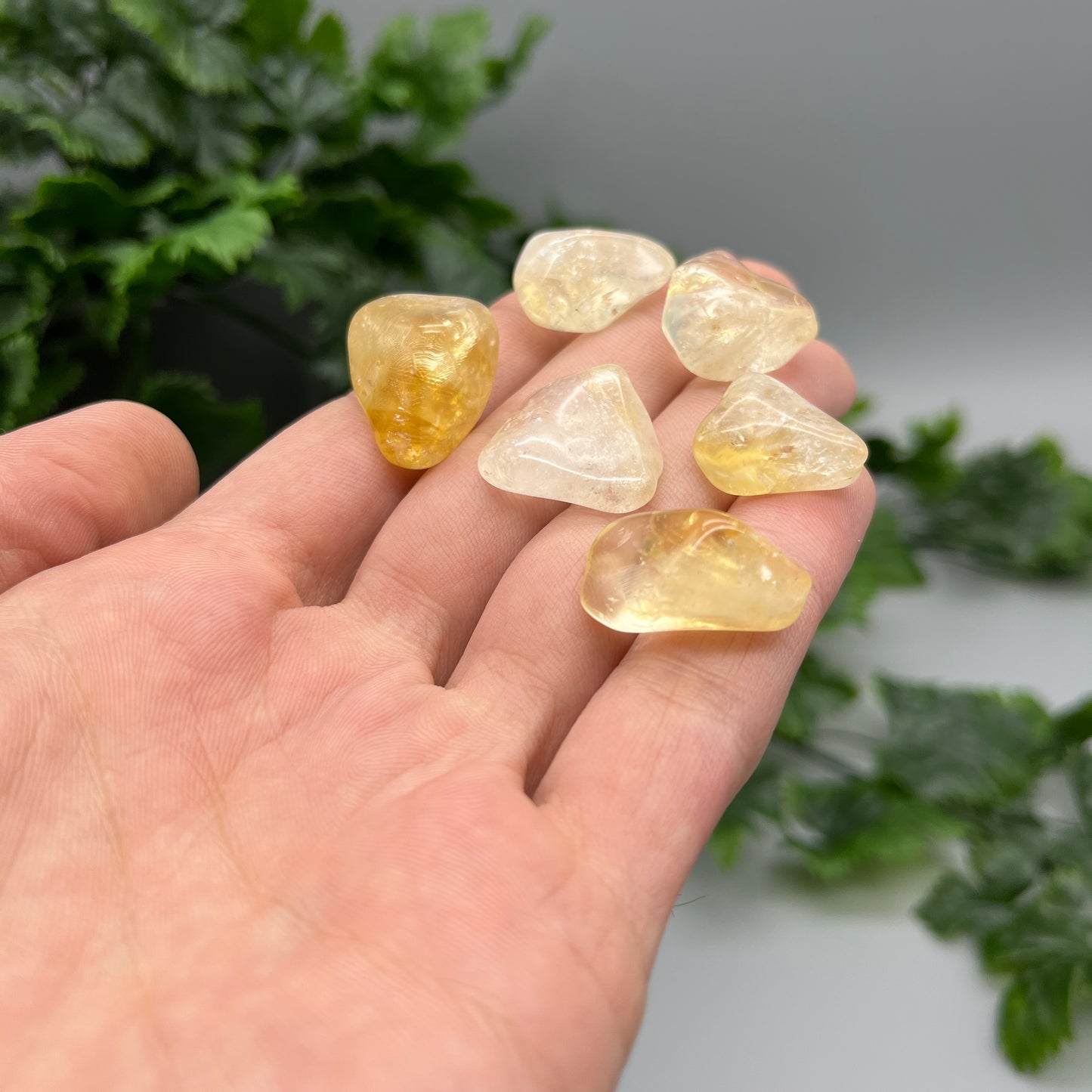 SET OF 6 OR 12 Citrine Tumbled Stones