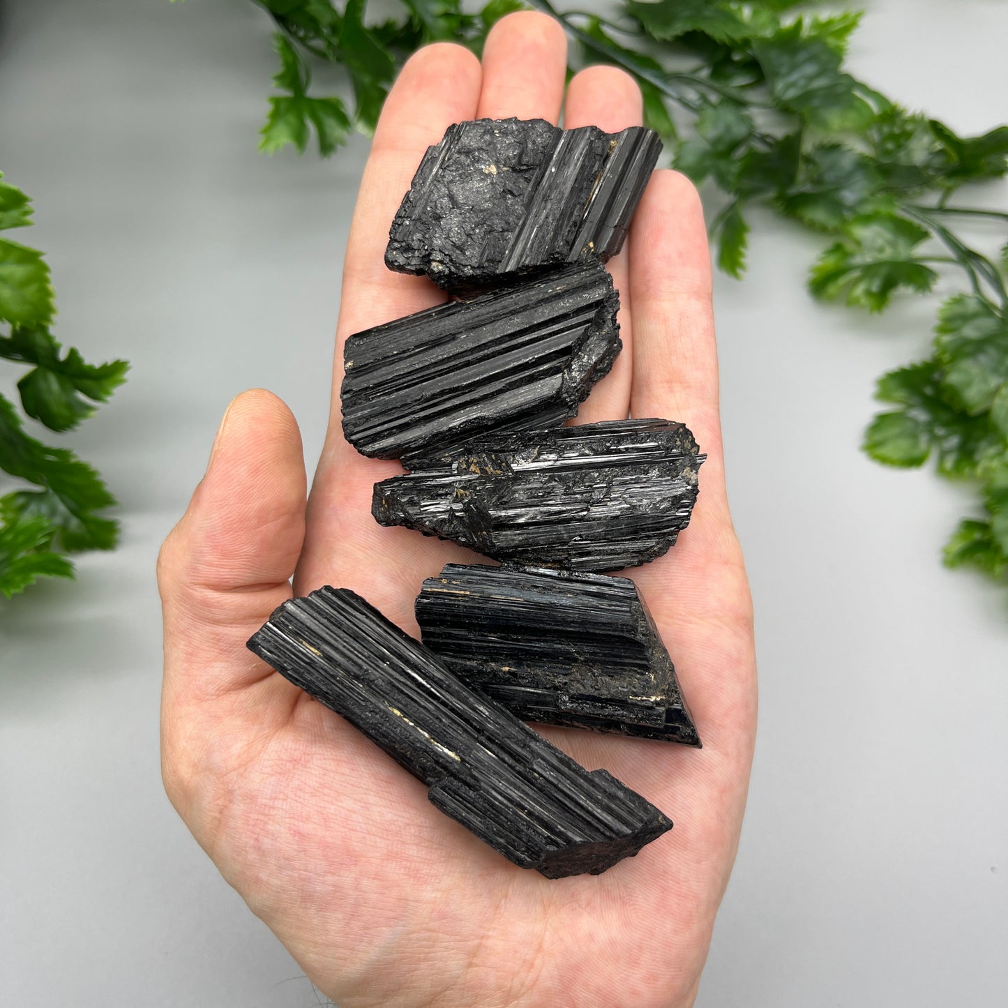 Raw Black Tourmaline: Large 1-8oz Black Tourmaline Chunks, High Grade Shiny Black Tourmaline Logs, Tourmaline Crystal Cluster Stone